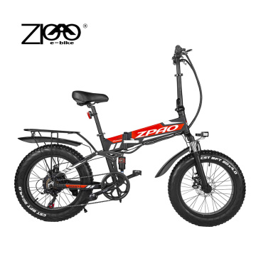 ZPAO Cheap Electric Fat Bike Beach Cruiser Bicycle Electric 500W 48V 12.8ah Lithium Battery Electric Mountain Bike Foldable Bike