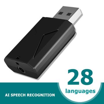 High-quality AI Smart Microphone Translator Language Translation Speech Recognition USB Wireless Mic 28 Language Supply Black