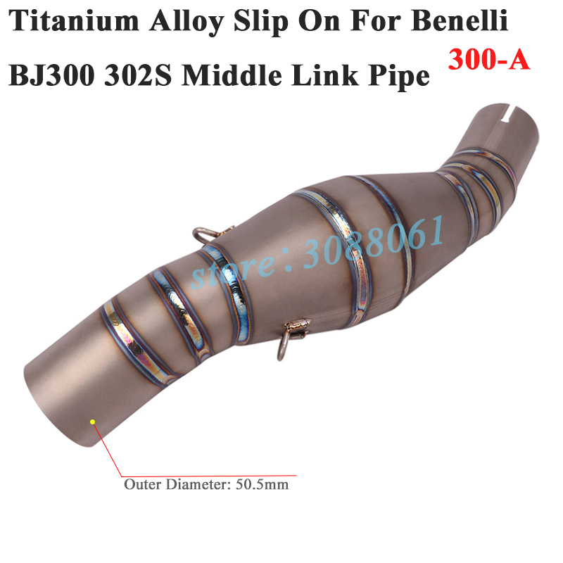 Titanium Alloy Slip On For Benelli 300 302S 600 BJ300 BN600 TNT600 Motorcycle Exhaust Escape Modify Middle Connection Link Pipe
