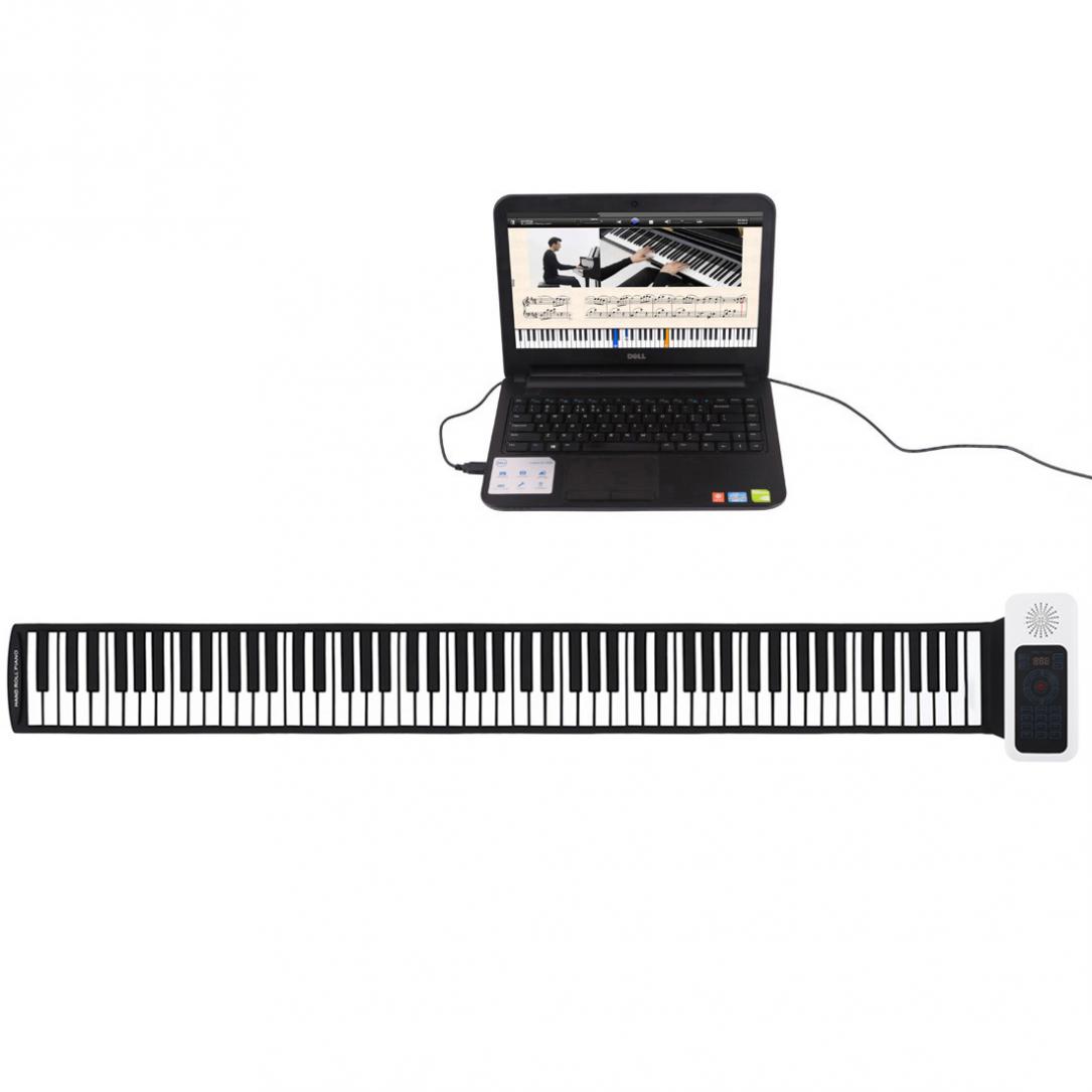 88 Keys USB MIDI Electronic Roll Up Piano Portable Silicone Flexible Keyboard Organ Sustain Pedal Built-in Speaker