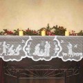 1pcs Christmas Lace Tablecloth Fireplace Cover Table Runner Virgin Mary Religious Home Party Supplies Christmas Lace Tablecloth