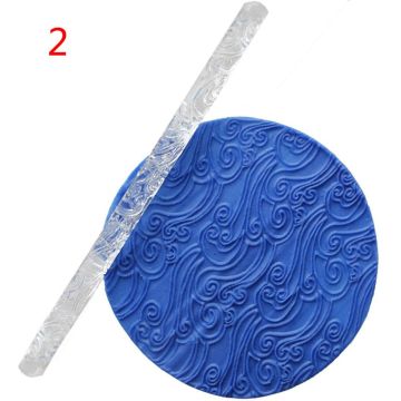 1PC Fondant Cake Impression Rolling Acrylic Rolling Pin Designed Pin Pastry Roller Embossing Baking Tools Kitchen Accessories