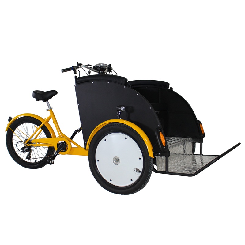 48V 500W Three Wheel Electric Passenger Tricycle Electric Rrickshaw Battery Pedicab Bicycle For Sale