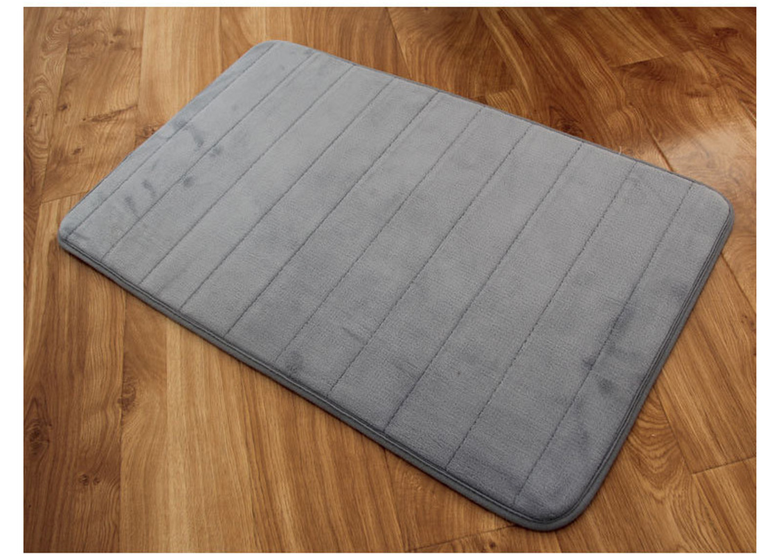 1pc Home Coral Fleece Bathroom Mat Non-slip Memory Foam Rug Soft Floor Carpet Super Absorbent Washable 40 x 60cm