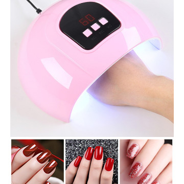 LED Nail Lamp For Manicure 54W Nail Dryer Machine UV Lamp For Curing UV Gel Nail Polish With Motion Sensing LCD Display Nail Art