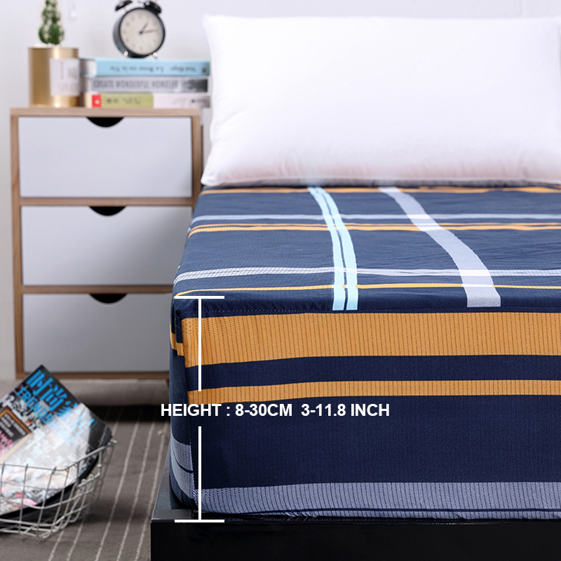 MECEROCK New Printing Bed Mattress Cover Waterproof Mattress Protector Pad Fitted Sheet Separated Water Bed Linens with Elastic