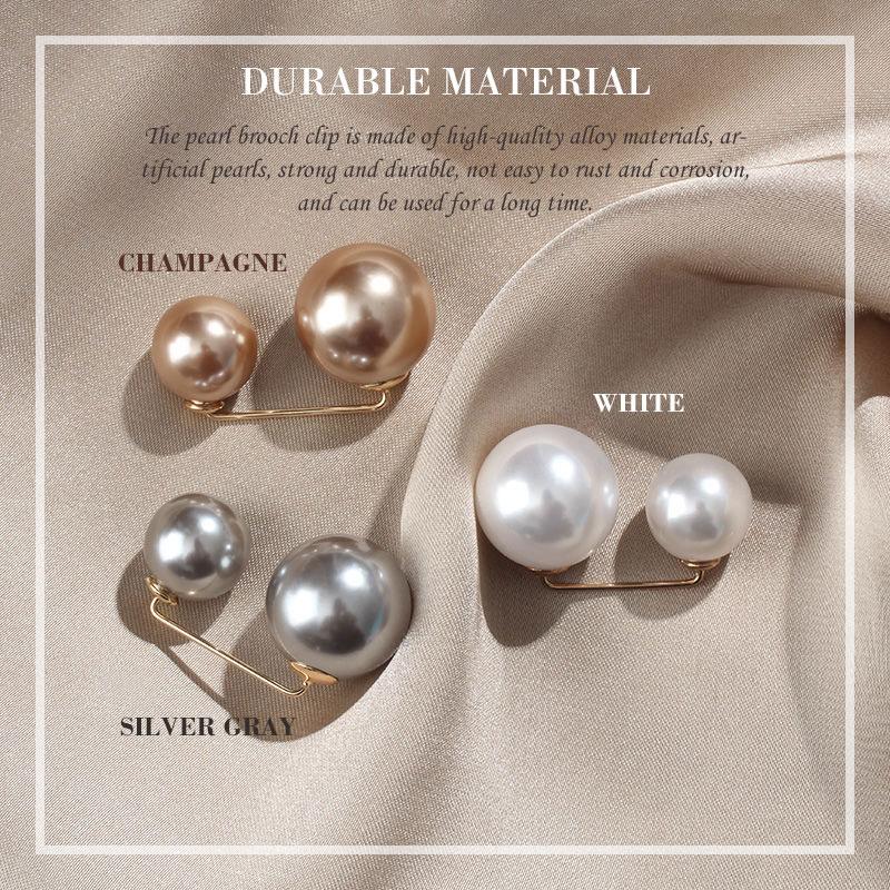2019 High Quality Vintage Pearl Brooch Brooch Pins Double Head Simulation Pearl Big Brooches For Women Wedding Jewelry Accessori