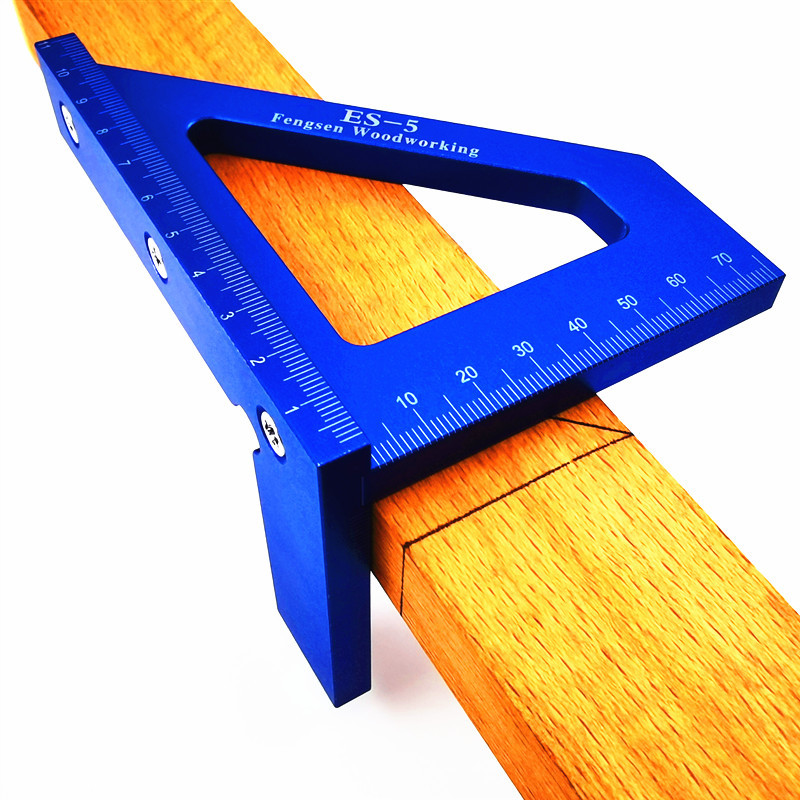 Woodworking Ruler Square Layout Miter Triangle Ruler 45 Degree 90 Degree Metric Gauge Measure Tools Woodworking Marking Tools