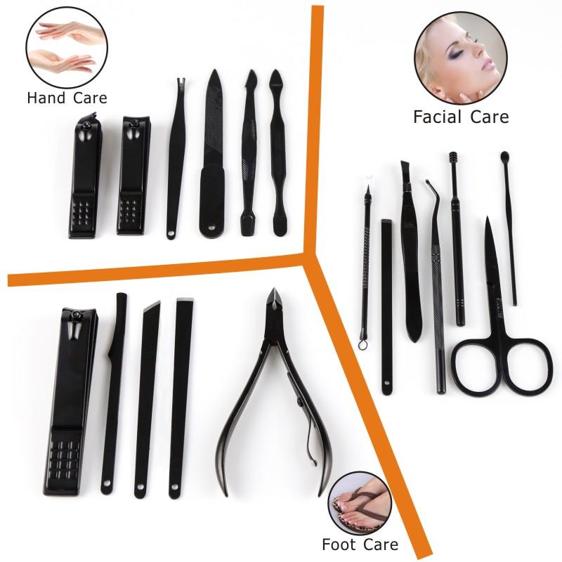 Professional Nail Clipper Kit Manicure Set Nail Care Set Nail Cutter Pedicure Blackhead Blemish Eyelash Makeup Facial Care Tool