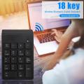 18 Keys Bluetooth Wireless Numeric Keypad Mini Numpad with More Function Keys Digital Keyboard For PC Accounting Tasks