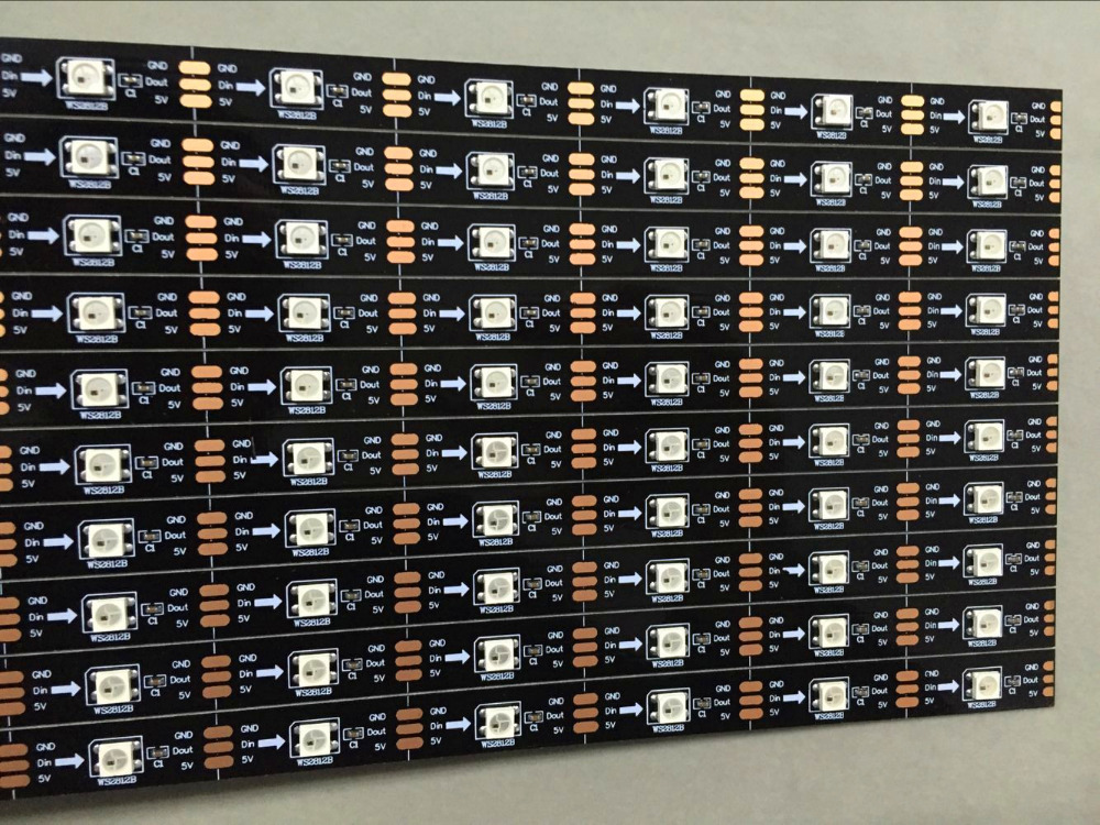 10pcs/lot BLACK PCB 0.5m long WS2812B 16LEDs led RIGID bar light,DC5V input;non-waterproof