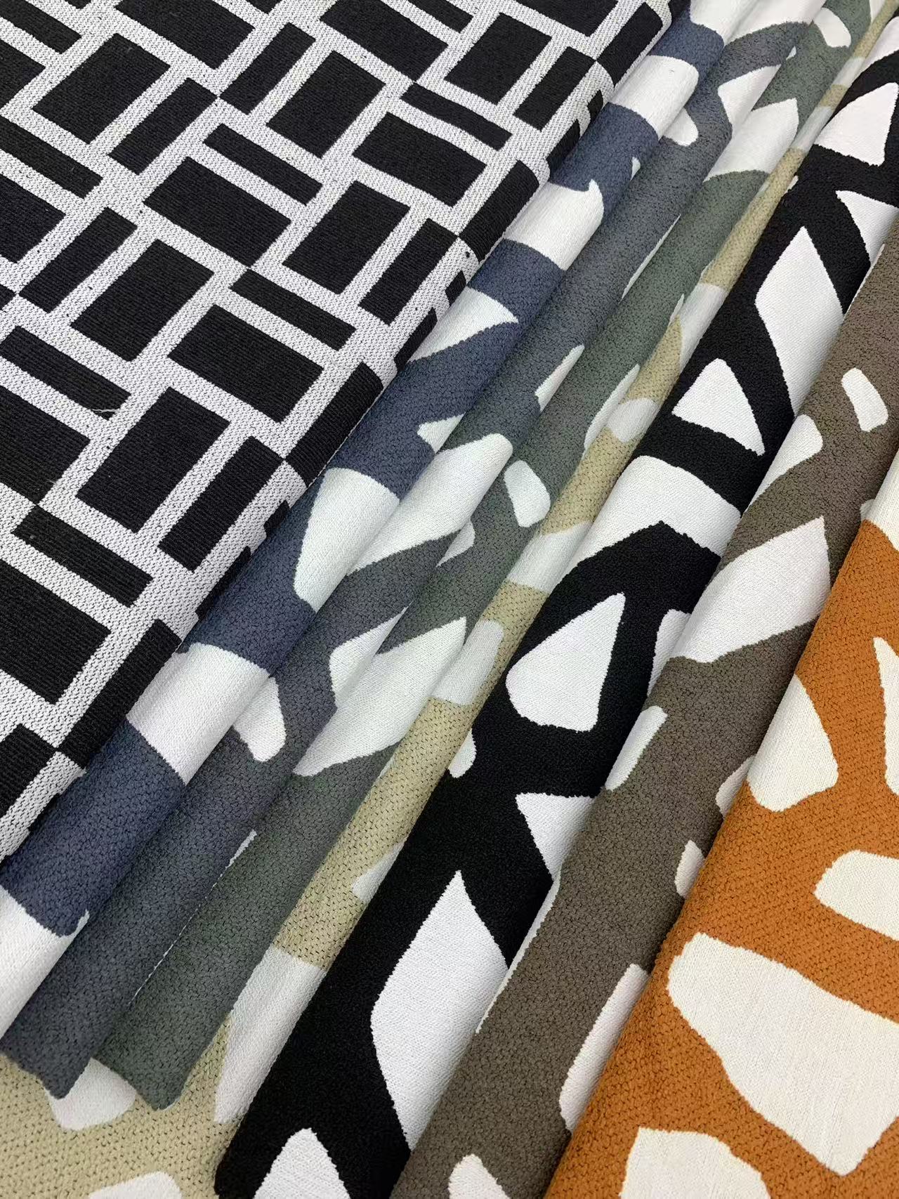 Multi Color Geometric Upholstery Fabric