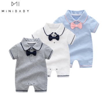 2020 new style Summer Baby Boy gril Rompers 100% Cotton Baby Clothes Gentleman Baby Boys Romper Toddler Kids Jumpsuits birthday