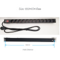 PDU Power Strip Network Cabinet Rack Plug Socket 1U Aluminum Alloy 8 way EU Outlets Overload Protection Switch 2m Extension Cord