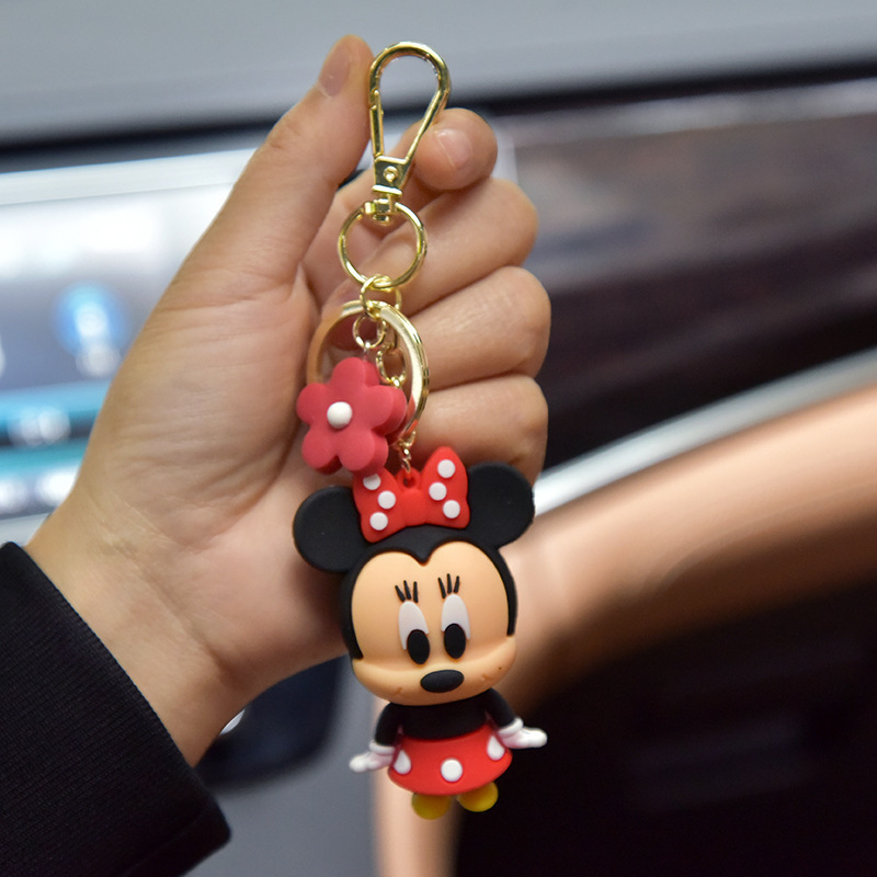 Disney Children Doll Pendatn Mickey Mouse Donald Duck Keychain Bag Pendant Small Gift Bag Flowers Key chain Event souvenirs