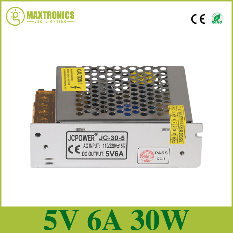 Best quality 5V 6A 30W Switching Power Supply Driver for LED Strip AC 110-240V Input to DC 5V free shipping
