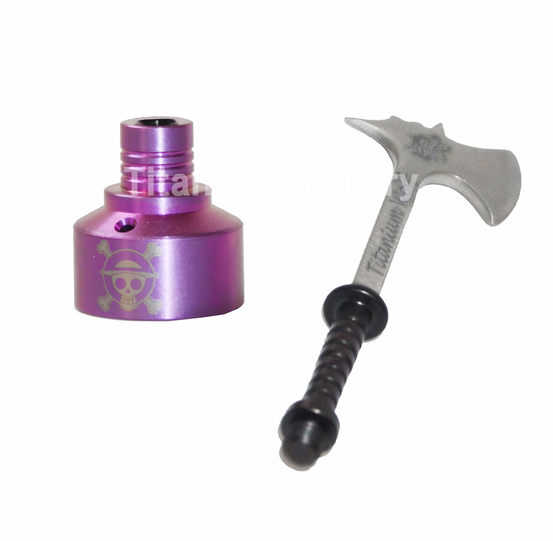 Titanium carb cap with Wolf Titanium axe dabber dabbing tool Gr2 titanium nail