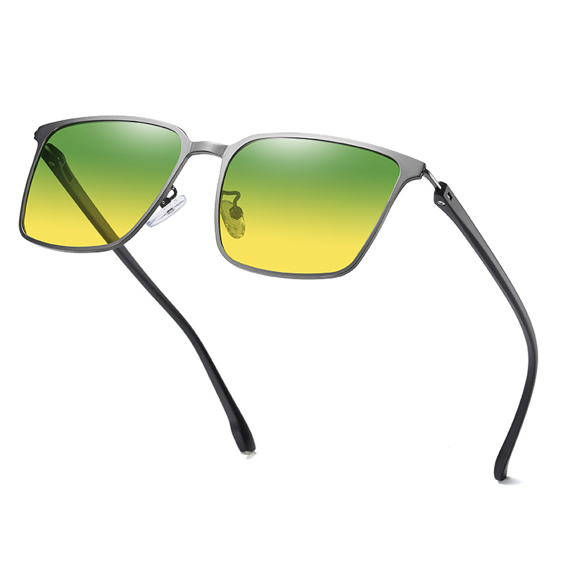 Anti-glare Yellow Glasses Men Women Polarized Night Vision Sunglasses Rivet Decorate Classic Driving Goggles Oculos