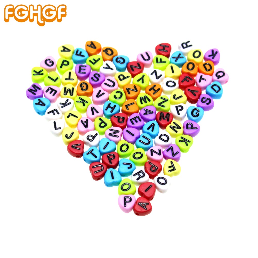 500pcs Mini Heart Alphabet Beads Creative DIY Resin Craft Fillings Decoration Jewelry Making Accessories