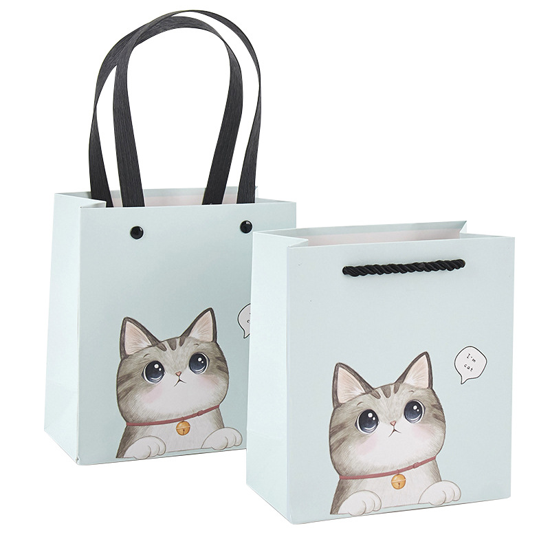 Cartoon Paper Bags Kraft for Festival Gift with Handle