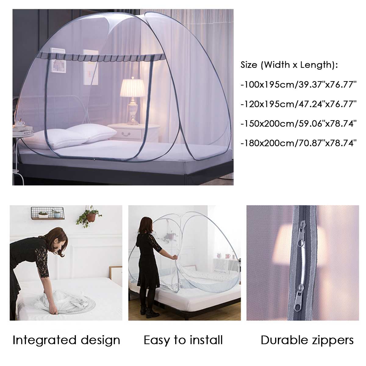 Folding Yurt Mosquito Net Moustiquaire Net Installation-free Mosquitera Canopy Netting For Adult/Kid Bed Tent Home Decor Outdoor