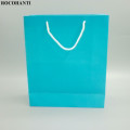 5X 250gsm Cardboard Paper Bags Skyblue Promotional Shopping Bag With Cotton Rope Handles for Clothing Boutique Shops Medium Size