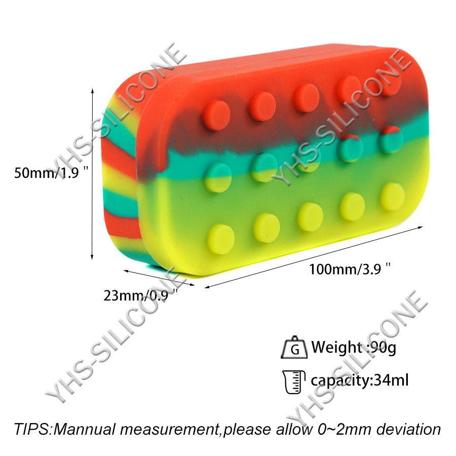 1pcs 34ML silicone bho container 6+1 Non-stick Silicone Container Large Jar heb silicone container for wax