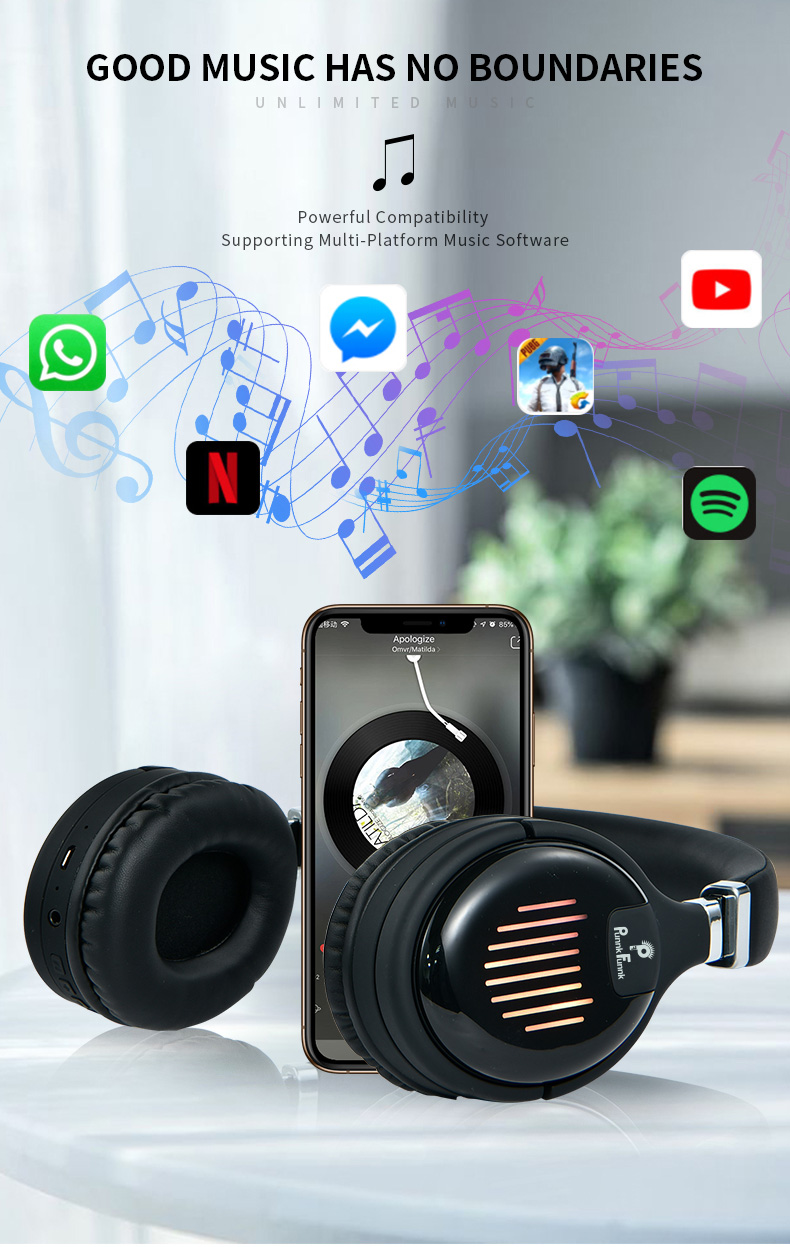 Deep Bass Wireless Headphones Bluetooth Earphones Foldable Noise Reduction Gaming Wired Headsets With Mic FM MP3 Bag Case