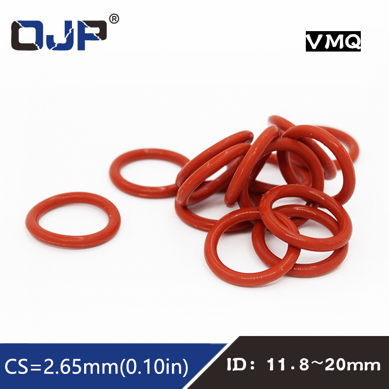 10PCS/lot Silicon Rings Silicone O ring Seal 2.65mm Thickness ID11.8/12.5/13.2/14/15/16/17/18/19/20mm Rubber O-Ring Seal Gasket