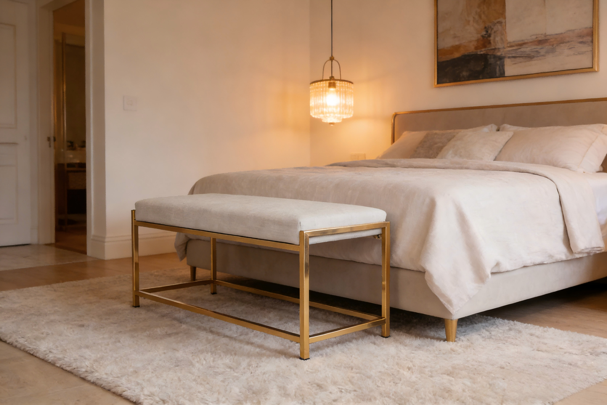 TL-AB04G Fabric Upholstered Bench 6