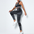 Summer New Women's Knitted Seamless Hollow Hip-lifting Yoga Pants Sports Bra High WaistLeggings Set Gym Running Training Wear