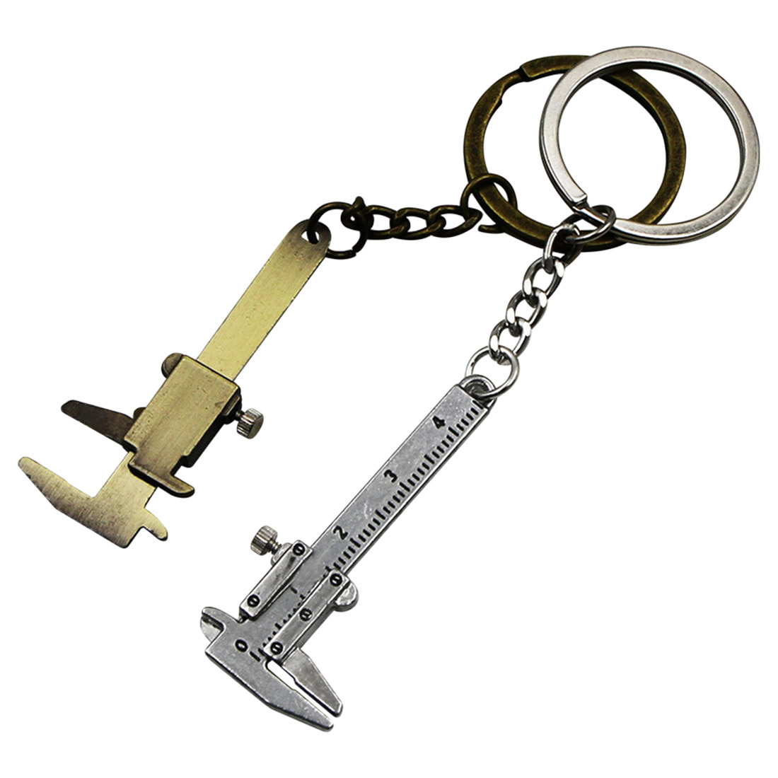 Special Simulation Mini Vernier Caliper Keychain Zinc Alloy Keychain Chain Tool Pendant Portable Tool