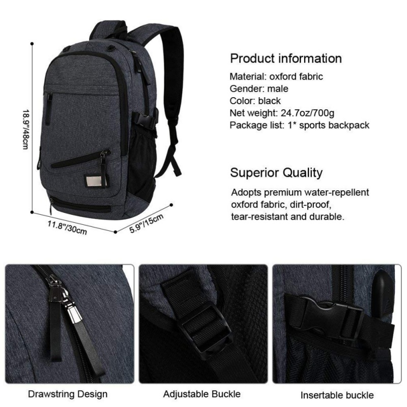 Outdoor Men's Sports Gym Bags Basketball Backpack School Bags For Teenager Boys Soccer Ball Pack 15.6-inch computer bags