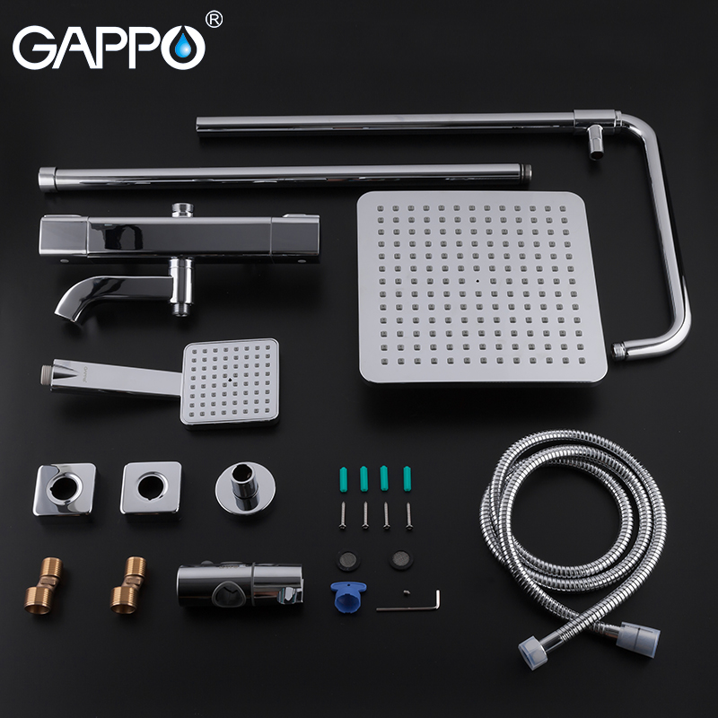 GAPPO shower system thermostatic mixer taps shower water mixer Rainfall bathroom shower wall mounted bathtub faucets