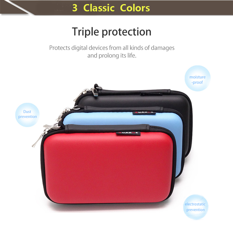 Portable Protective Storage Bag Hard Drive Bag for 2.5" HDD Enclosure hard disk case power bank SD/TF card usb cable earphone