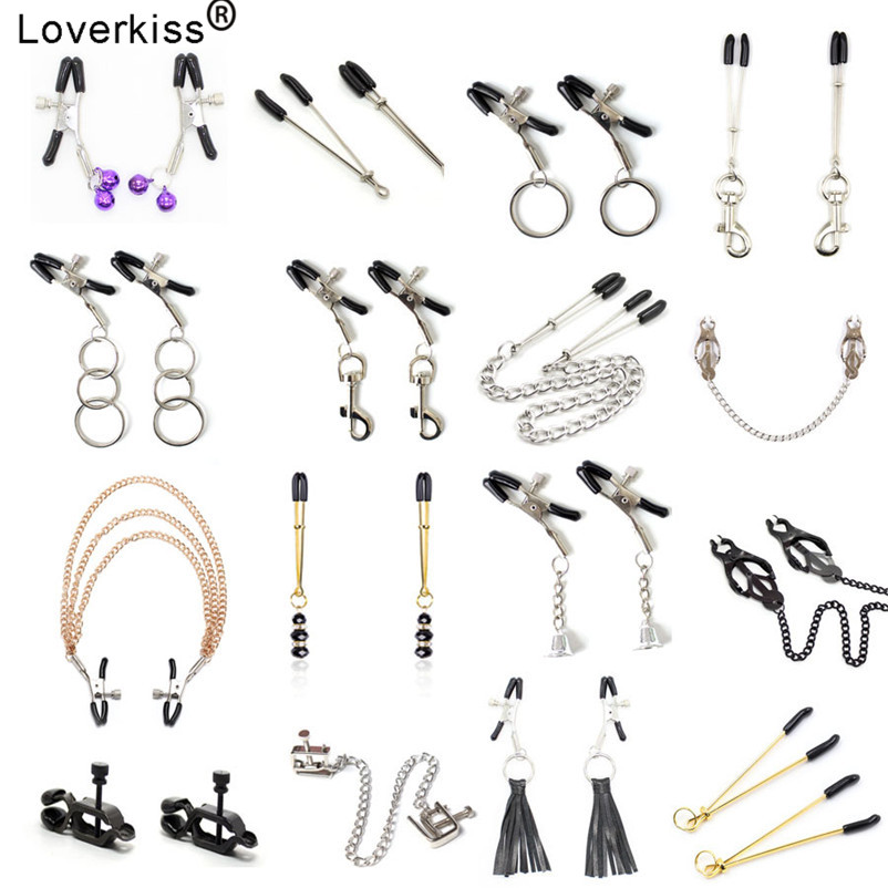 1 Pair Metal Bondage Nipple Clamps Chain Nipple Clips Labia Clamps Slave BDSM Women Toys Adult Sex Games Vagina Labia Spreader