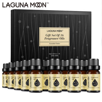 Lagunamoon 10ml Fragrance Oil 16pcs/Kit Passion Fruit Peach Lime Mango Coconut&vanilla Lemon&Lime Sandalwood Dewberry Scented