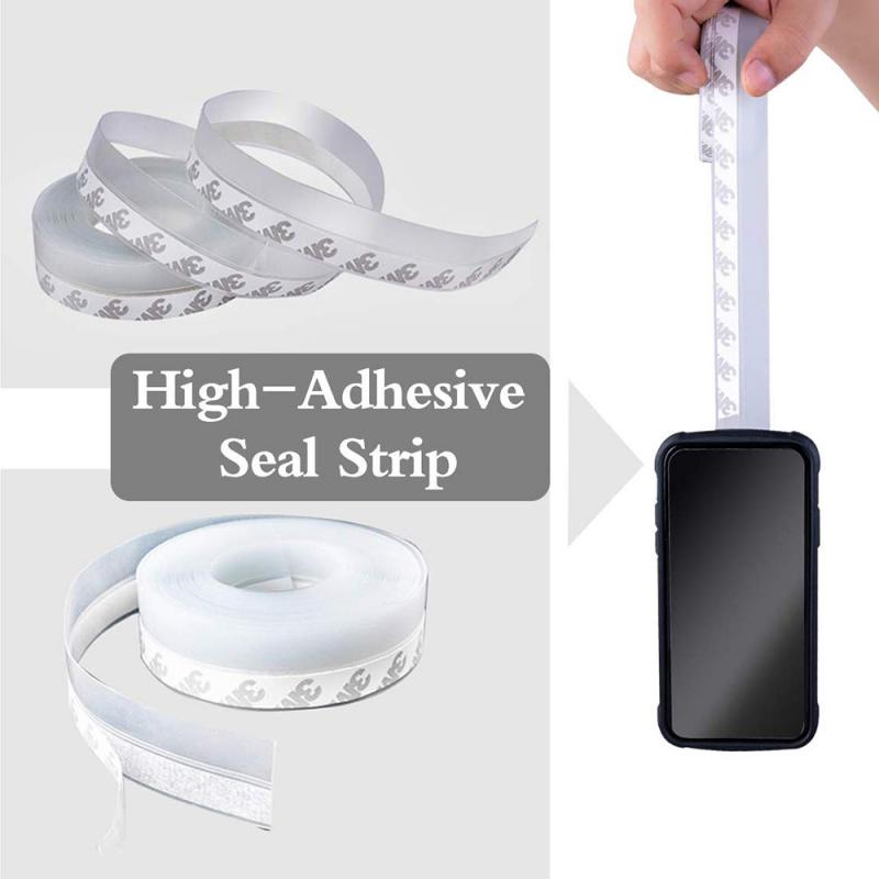 Length 5M Door Seal Strip Bottom Sealing Strip Floor Stickers Windproof Glass Shower Door Sealing Strip Durable Dustproof TSLM2