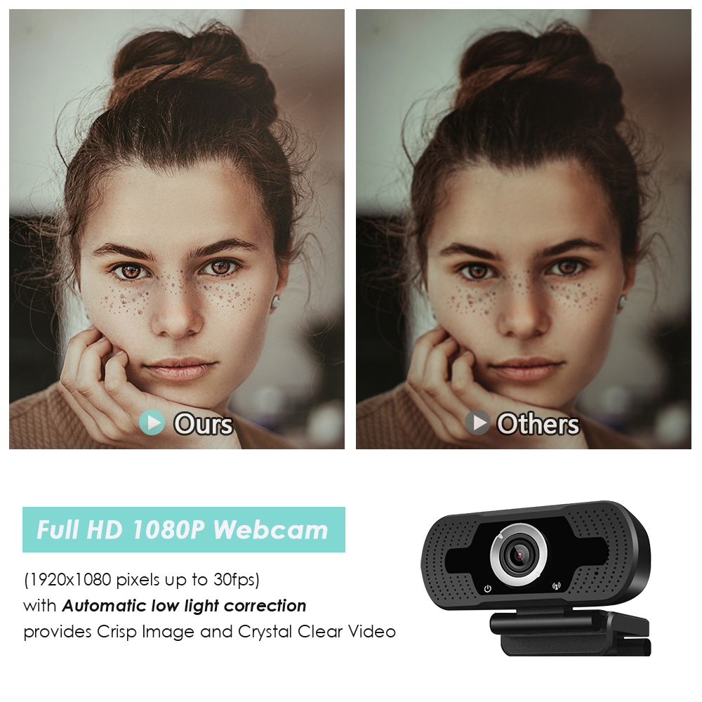 HD 1080P Webcam Mini Computer PC WebCamera with Microphone Conference Camera Video Recording Conferencing Meeting USB Web