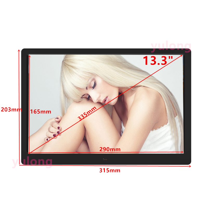 Good gift 13.3 Inch 1920 * 1080 / 16:9 IPS Widescreen Suspensibility Digital Photo Frame Support SD USB