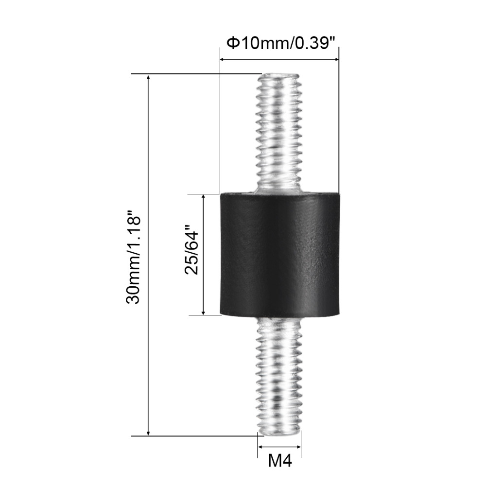 Uxcell 2PCS 19Sizes Rubber Mounts M4/5Male Female Vibration Isolators Shock Absorber or Replaces Anti Vibration Pads Base Block