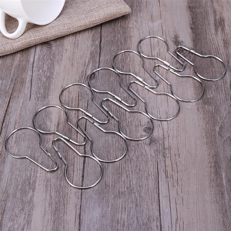 OUNONA 12Pcs Shower Curtain Hooks Glide Rings Roller Rustproof Stainless Steel Rings With Clips Polished Chrome