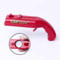 Cap Gun Creative Flying Cap Launcher Bottle Beer Opener Bar Tool Drink Opening Gun Shaped Bottle Lids Shooter Portable Red Gray