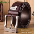 Genuine Leather For Men High Quality Black Buckle Jeans Belt Cowskin Casual Belts Business Belt Cowboy Waistband
