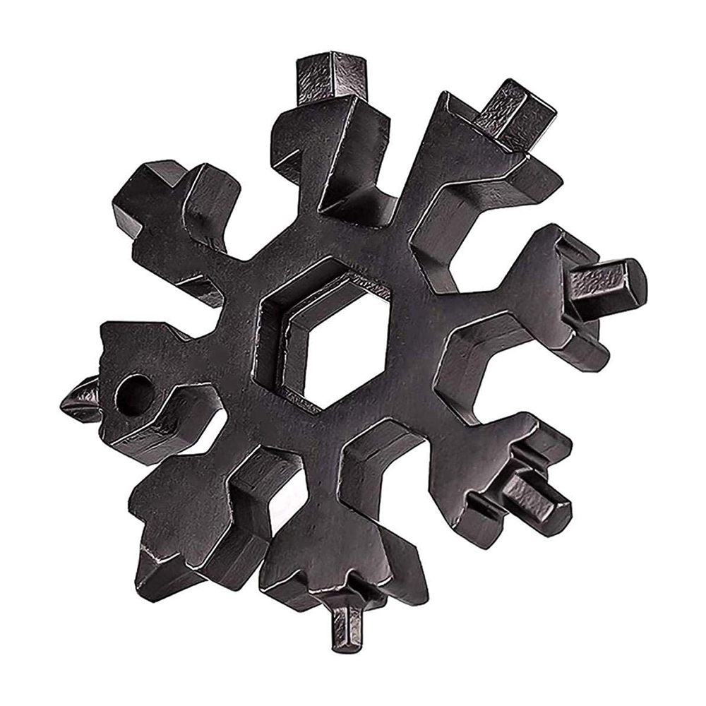 18 in 1 Snowflake Multi Pocket Tool Keyring Key Ring Spanner Hex Wrench Multifunction Wrench Tools with Storage Box Hand Tools