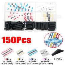 100/150pcs Heat Shrink Tubing Electrical Insulation Shrinkable Tubes 2:1 Electrical Wire Cable Wrap Assortment Sleeve Kit