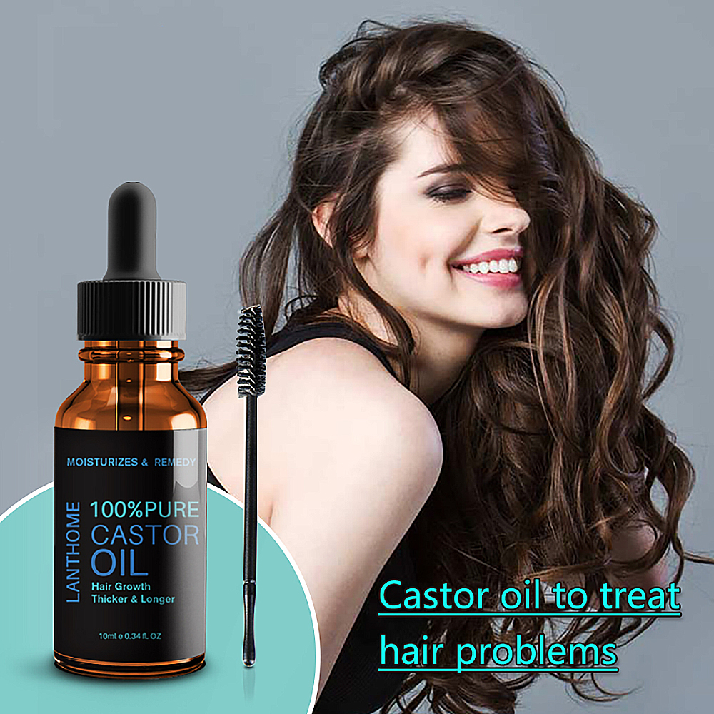 Natural Castor Oil Nourish Hair Essential Oil Anti Hair Loss 10ml Pure Hair Growth Serum Eyelash Growth Eyebrow Enhancer