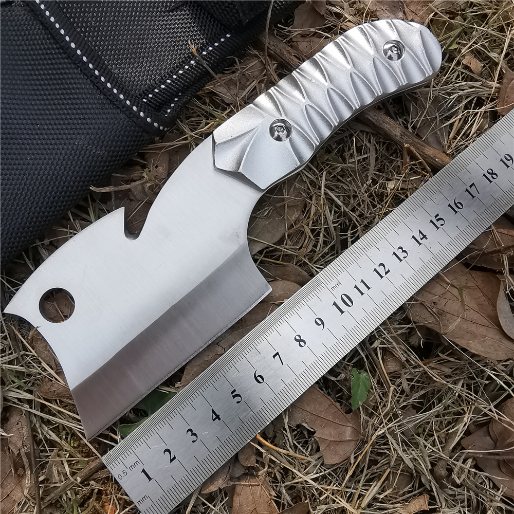 Stainless Steel Butcher Knife, Sharp and Durable Small Axe, Kitchen Knife, Meat Cutting and Bone Cutting, Camping Tool Knife