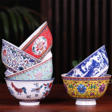 4.5 inch Jingdezhen Ceramic Small Rice Bowl Chinese Bone china Ramen Mixing Bowls Dinnerware Home Kitchen Tableware Food Holder