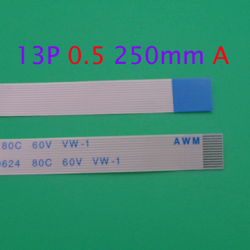 10pcs 13pin FFC FPC flat flexible cable 0.5mm pitch 13 pin A Forward Length 250mm Ribbon Flex Cable AWM 20624 80C 60V VW-1